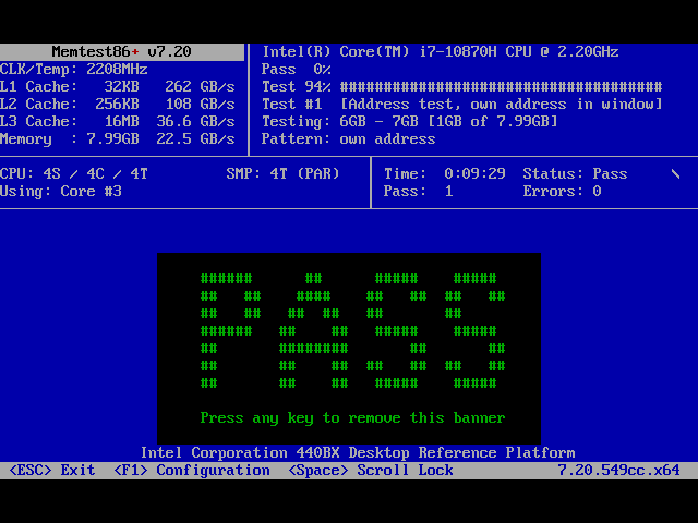 memtest86 is finish