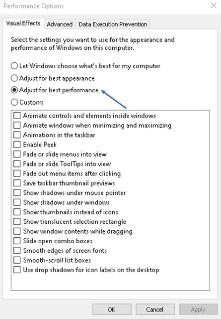 Adjust for best performance