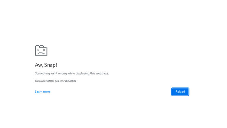 How to fix error - STATUS_ACCESS_VIOLATION in Chrome?