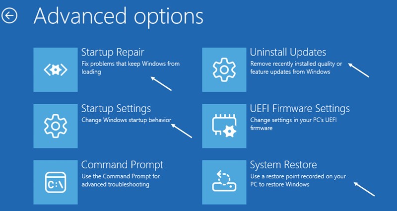 Advanced options 