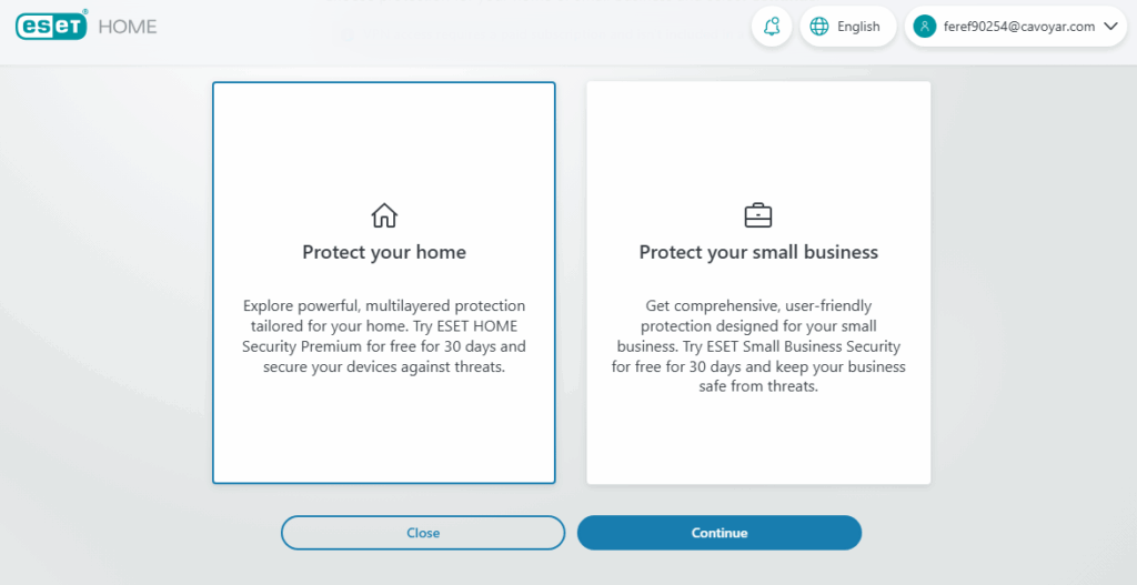 Use your protect Eset 