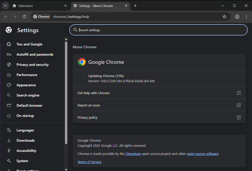 STATUS_ACCESS_VIOLATION in Chrome