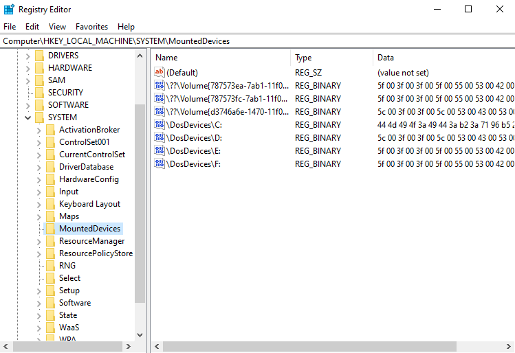 Windows drives and devices