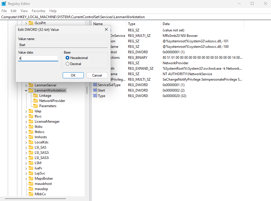 Disabling “Client for Microsoft Networks” Completely