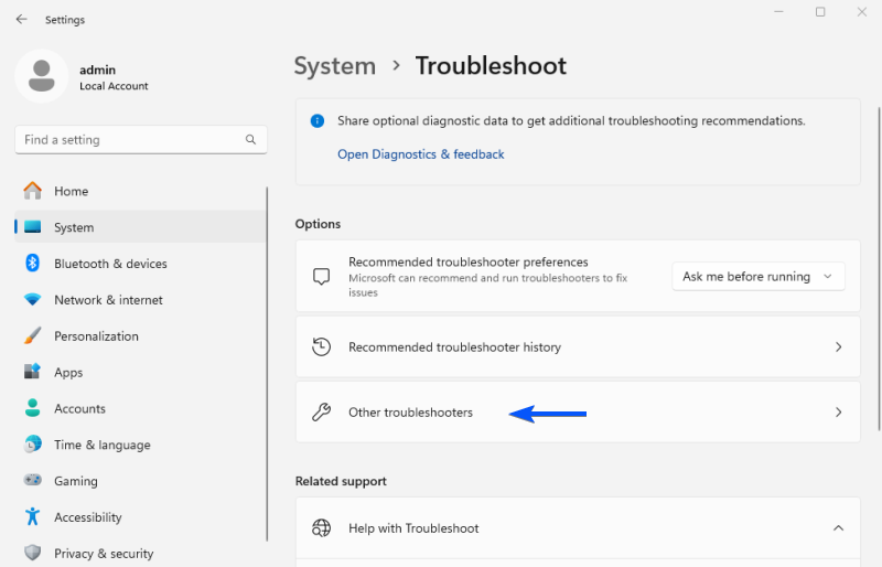 Other troubleshooters