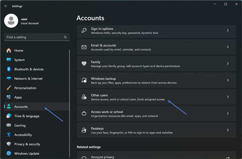 Delete a User Account in Windows 10/11