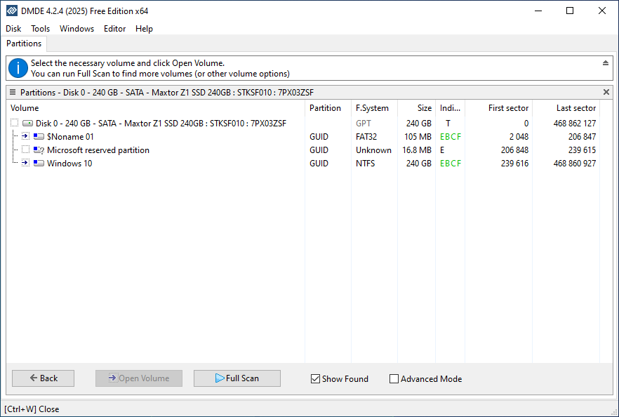 DMDE is a powerful tool for data searching, editing, and recovery on disks.