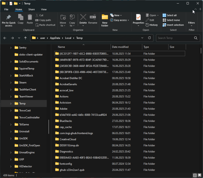 Manually Delete Temp Files