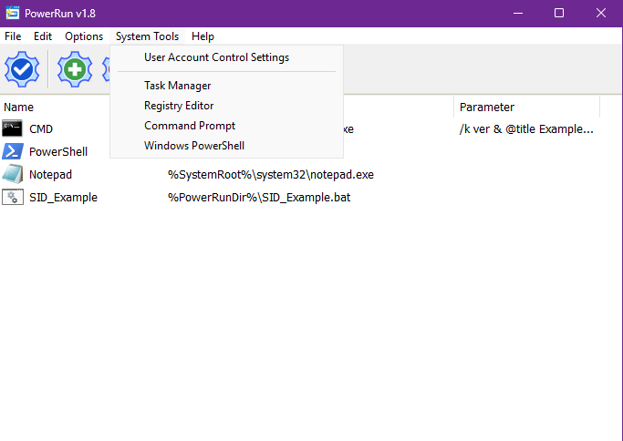 PowerRun system tools