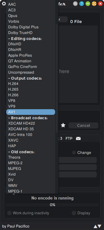 Shutter Encoder has a panel containing a large number of settings.