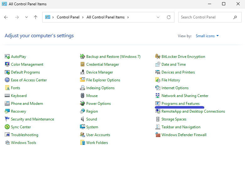 Windows  Control Panel