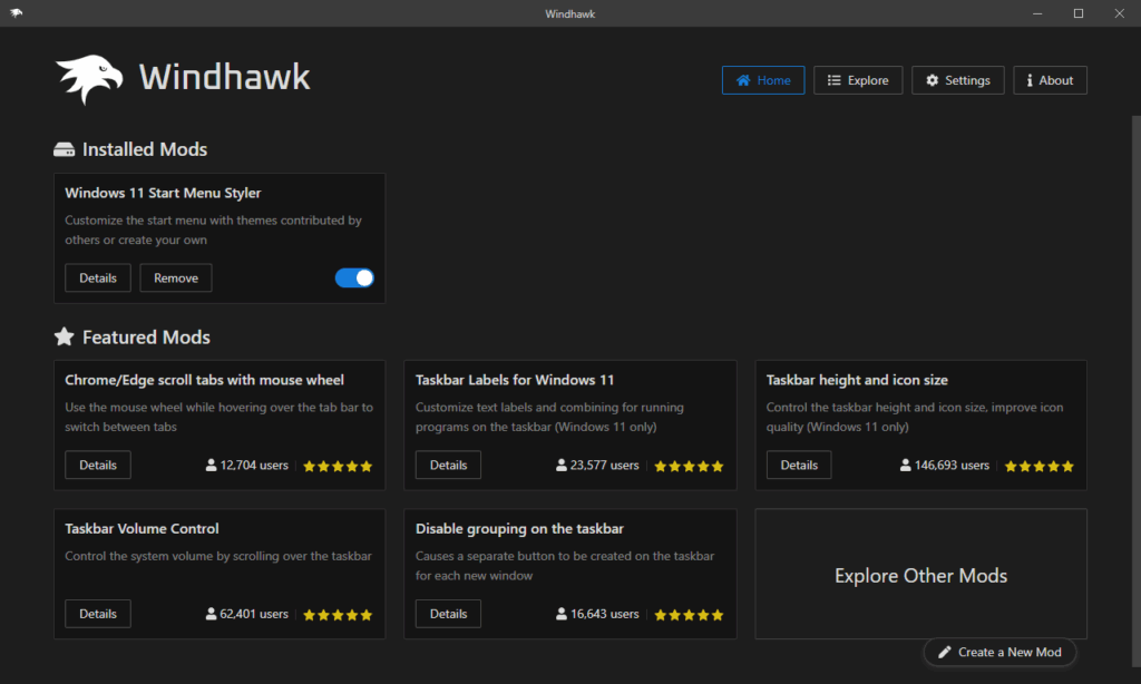 The customization marketplace for Windows and programs