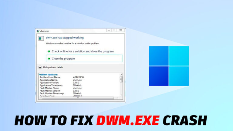 Dwm.exe crashed how to fix