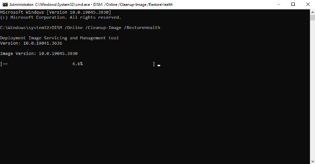 DISM /Online /Cleanup-Image /RestoreHealth