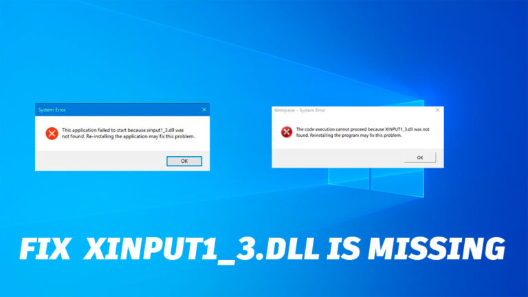 xinput1_3.dll missing Windows error screen